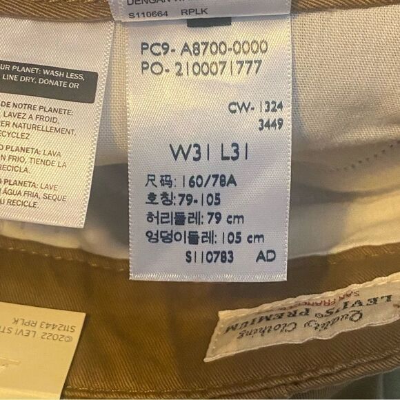 Levi's New W/Tags XL Chinos Mid Rise Wide Leg Pants Size 31 - Picture 7 of 14